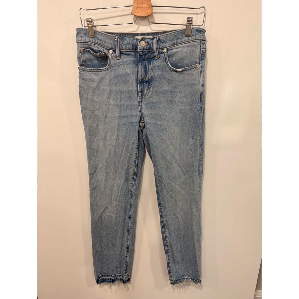 Madewell‎ Mid-Rise 90s Straight Jean Light Wash Raw Hem 28 NM853